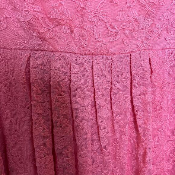 Heartsoul Large Coral Lace Dress Cap Sleeve Fit and Flare Party Skater Style - Picture 3 of 6